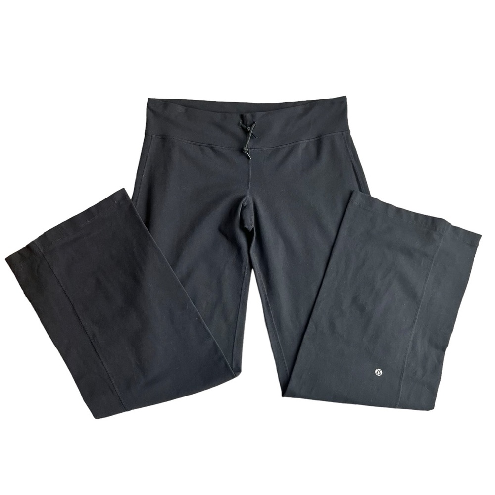 Lululemon Women’s Wide Leg Yoga Pants Solid Black Athleisure Lounge Wear